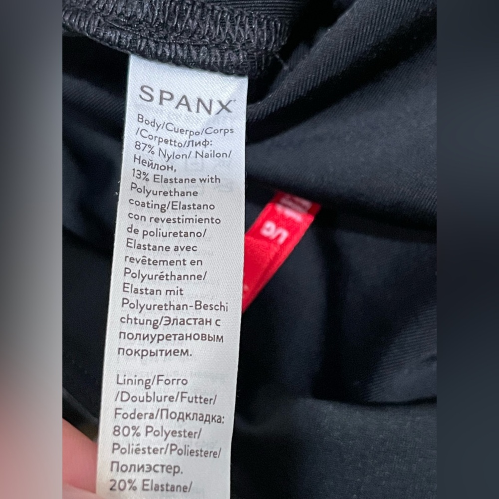 Spanx Faux Leather/Coated Moto Leggings Womens Size L Black Stretch Slimming - Picture 7 of 12